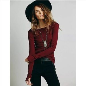 Free People fitted long sleeve tee